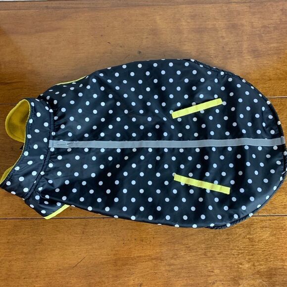 Black & white polkadot puppy jacket fleece size M - Picture 1 of 5